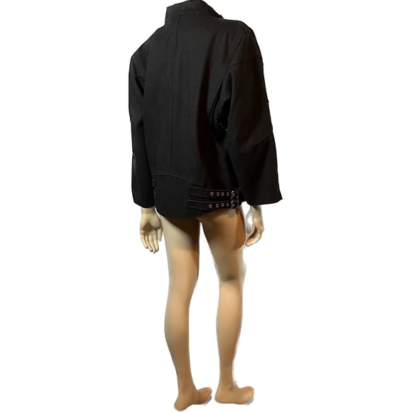 NWOT Diesel Moto Jacket in Black Wool with blue lining - Picture 6 of 16